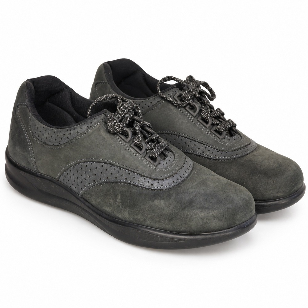 SAS Walk Easy Shoes Womens 9.5 Charcoal Grey Excellent Comfort Walking Sneaker